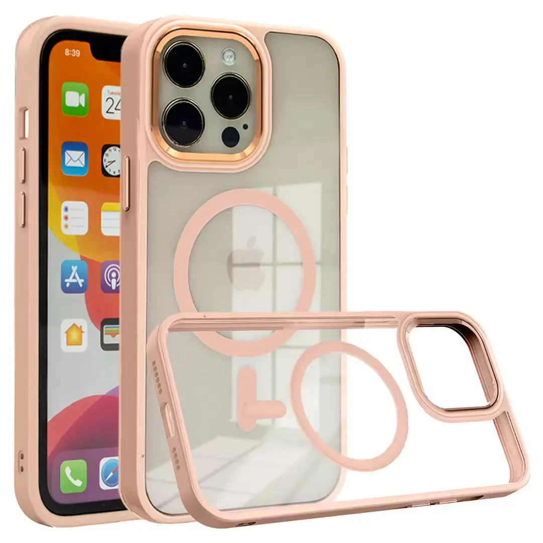 iPhone 15 Pro Max/iPhone 14 Pro Max Magsafe Clear Eco Twotone Case Rose Gold